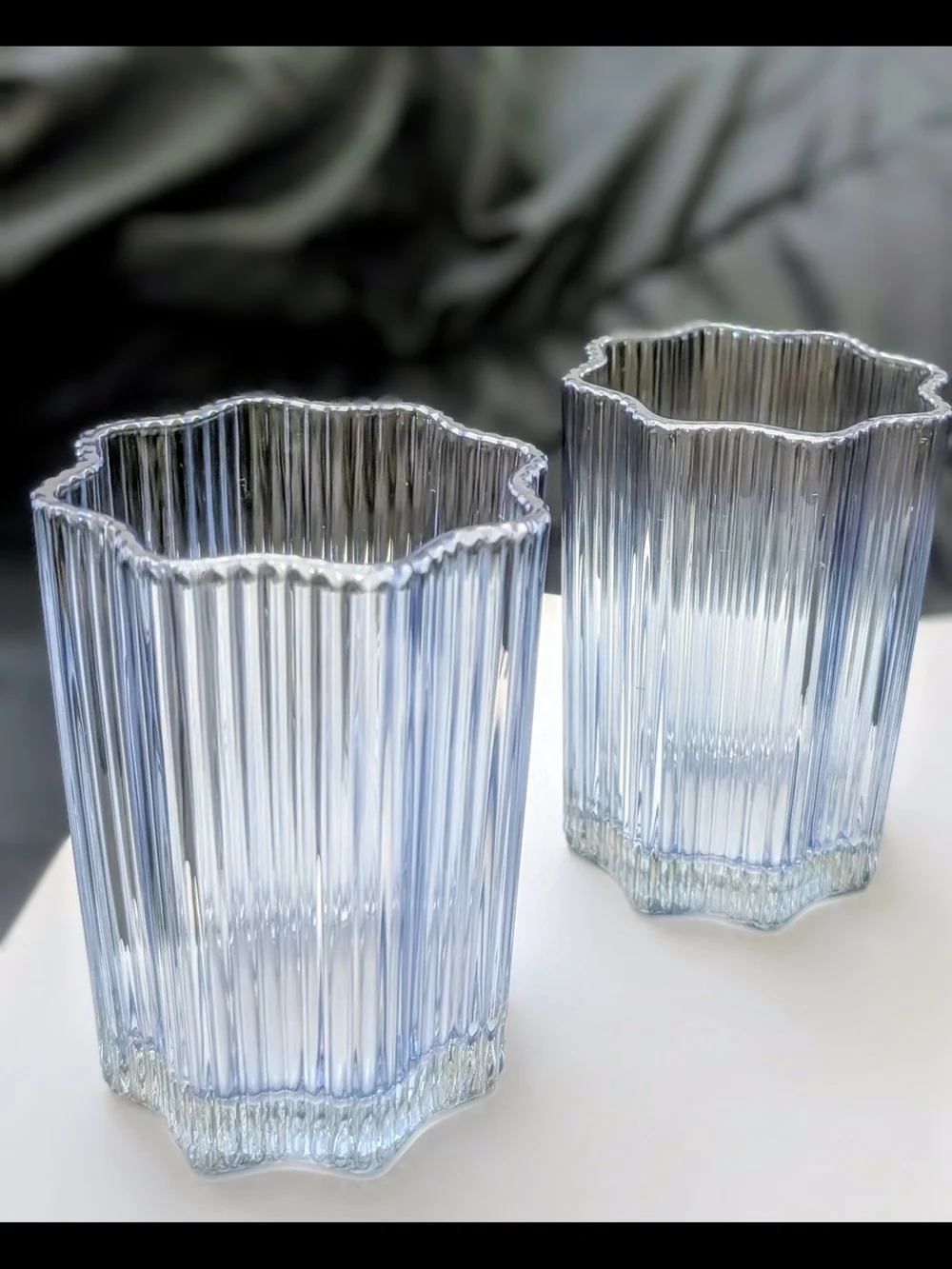 Glass Hause Ribbed Glasses - Set Of 2 Glasses